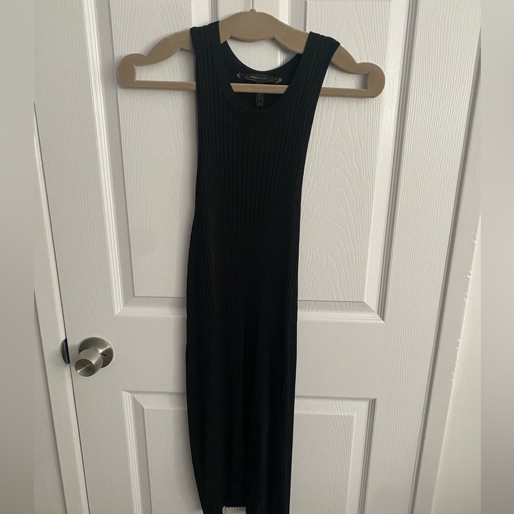 BCBG black knit midi-dress